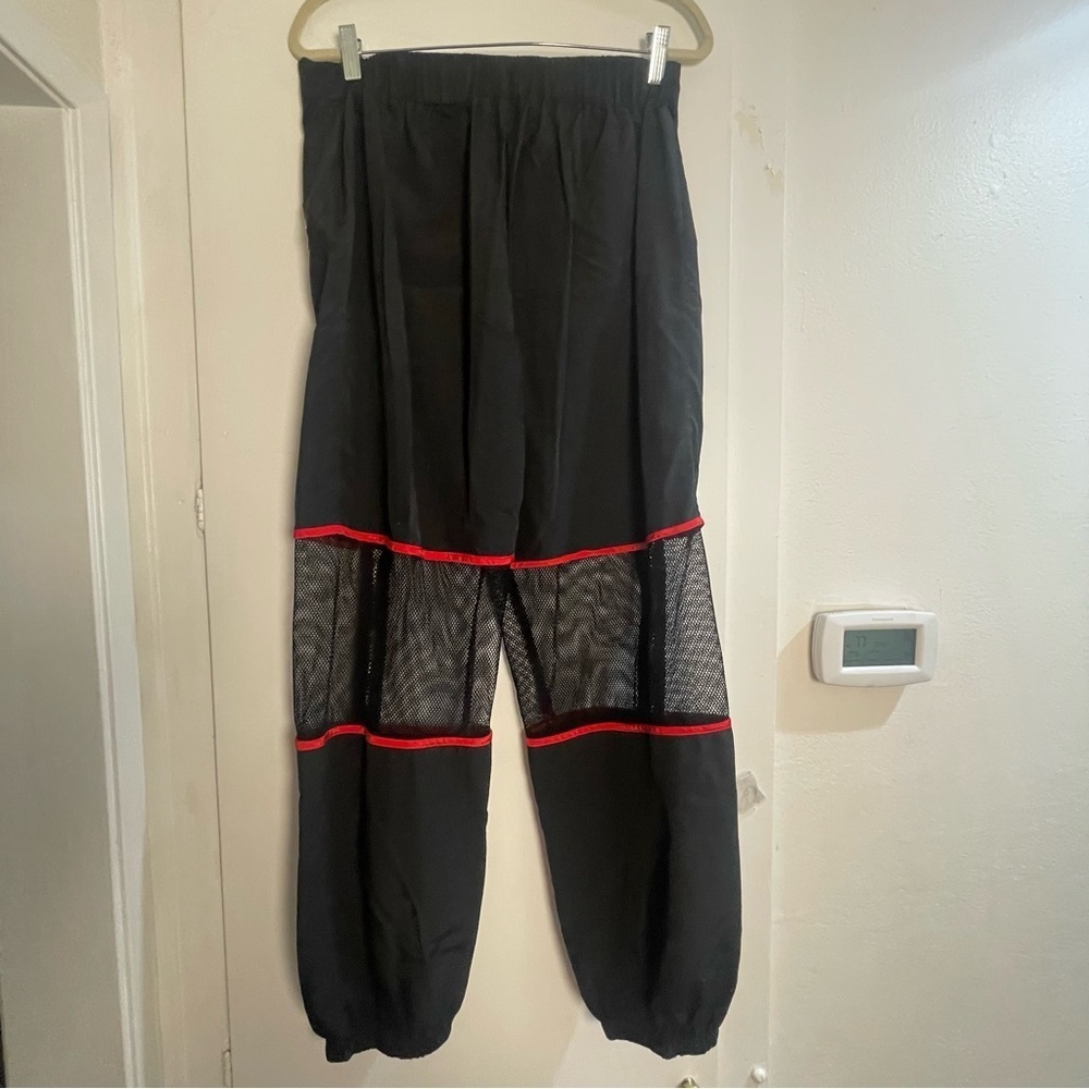 Black Parachute with Red Accents and Mesh Panels - Picture 2 of 6